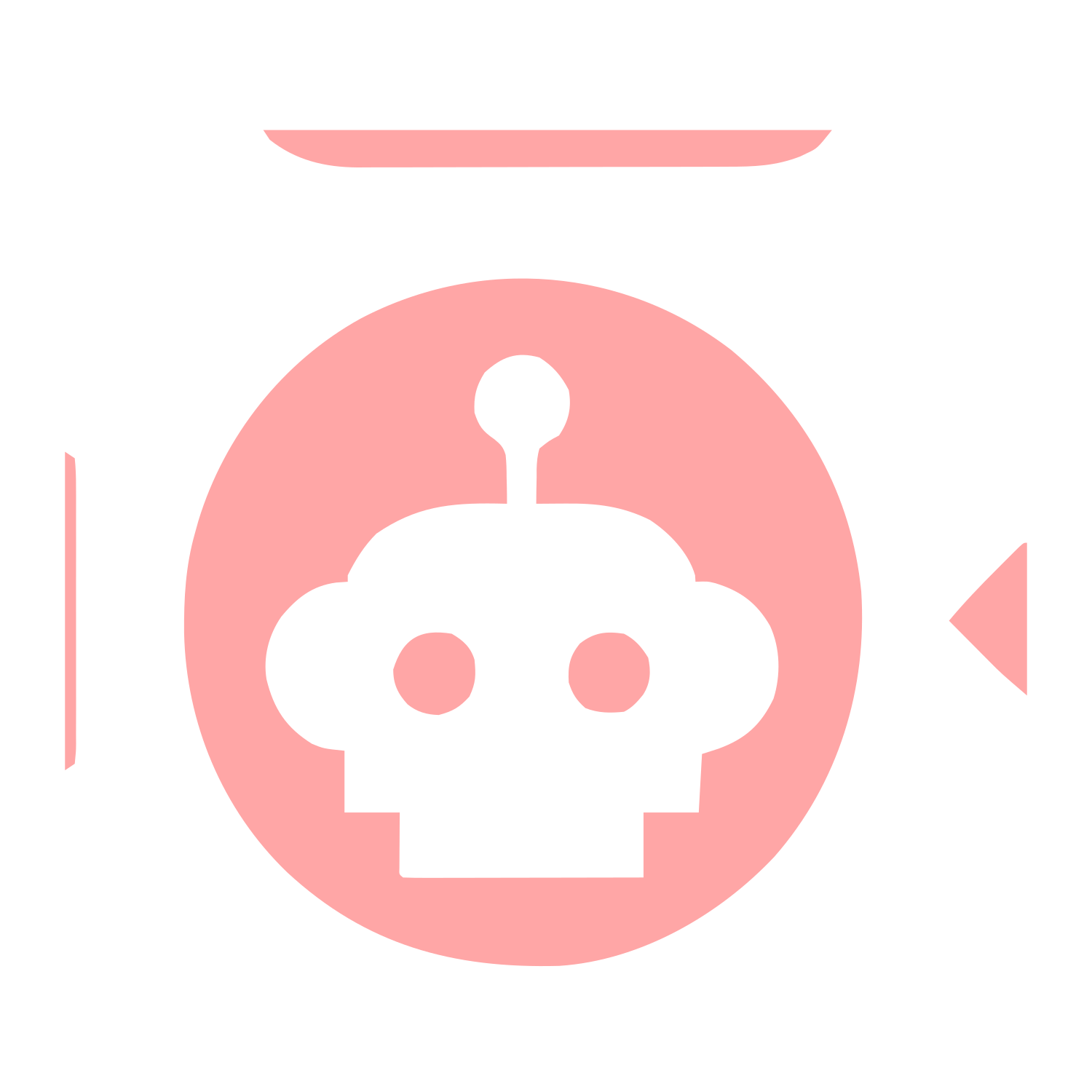 Robot Head Circle Logo #ffa6a6