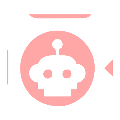 Robot Head Circle Logo #ffa6a6