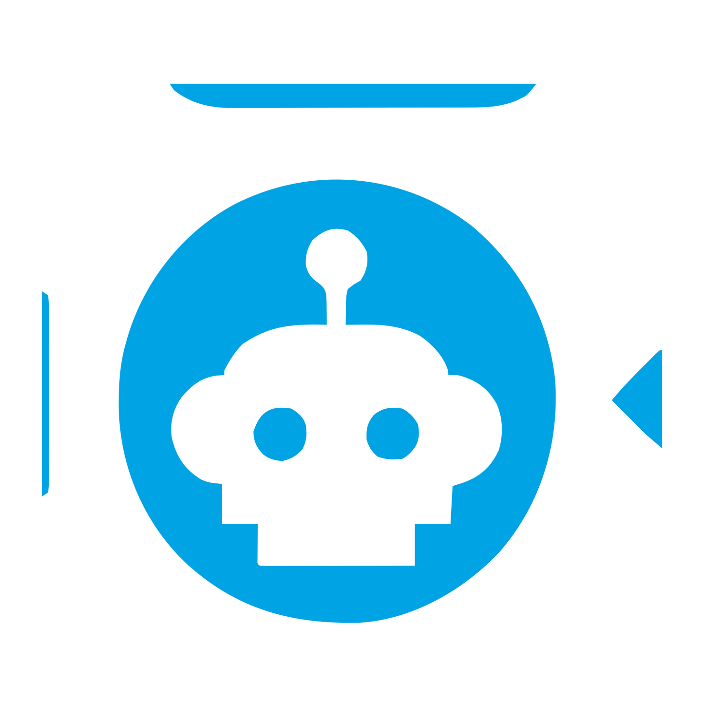 Robot Head Circle Logo #00a3e4