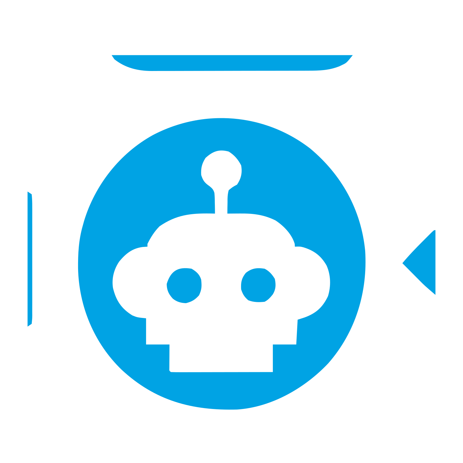 Robot Head Circle Logo #00a3e4