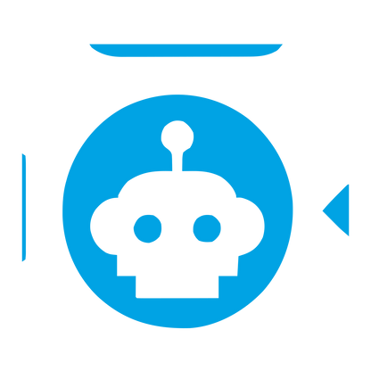 Robot Head Circle Logo #00a3e4