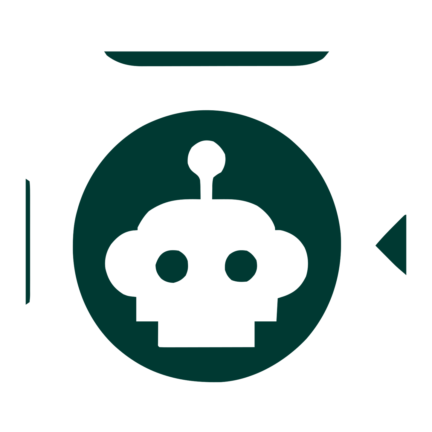 Robot Head Circle Logo #003932