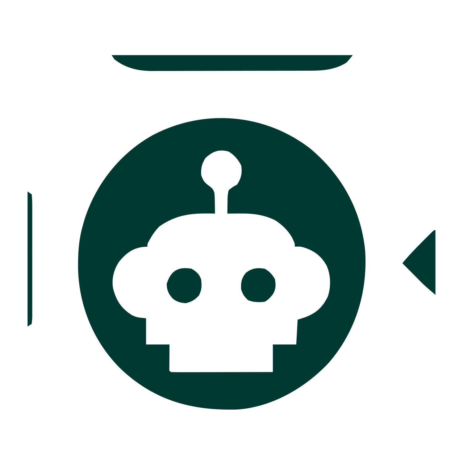 Robot Head Circle Logo #003932