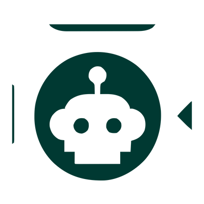 Robot Head Circle Logo #003932