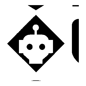 Robot Diamond Negative Space Logo