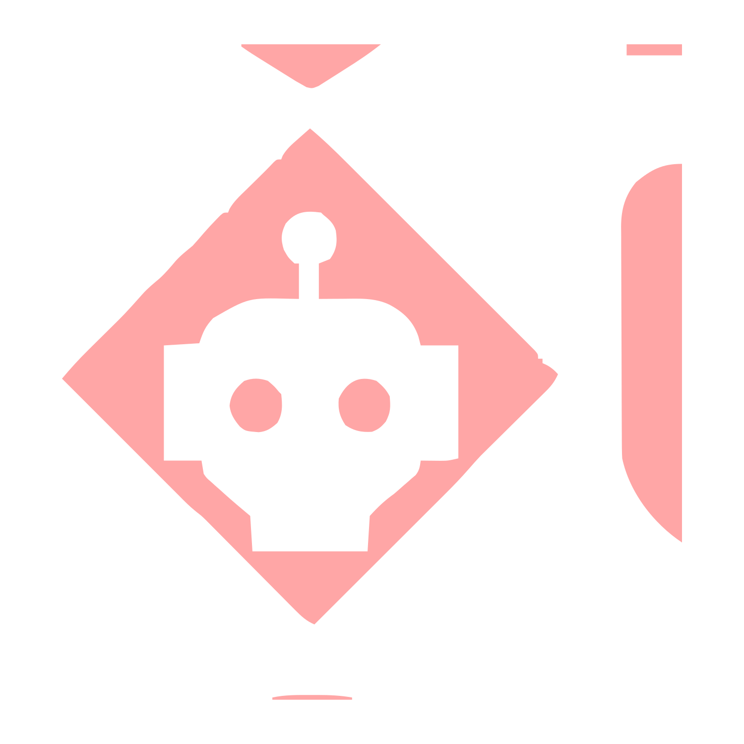 Robot Diamond Negative Space Logo #ffa6a6