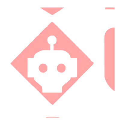 Robot Diamond Negative Space Logo #ffa6a6