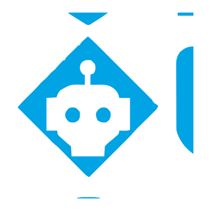 Robot Diamond Negative Space Logo #00a3e4