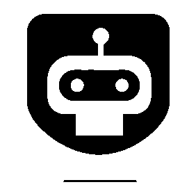 Robot Face Negative Space Logo