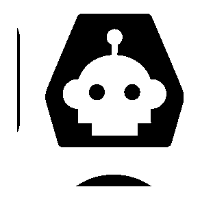 Robot Head Negative Space Logo
