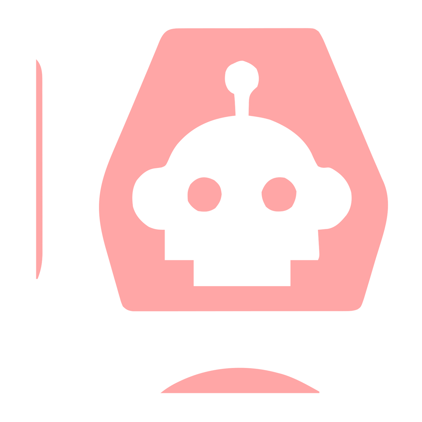 Robot Head Negative Space Logo #ffa6a6