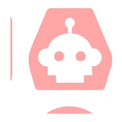 Robot Head Negative Space Logo #ffa6a6