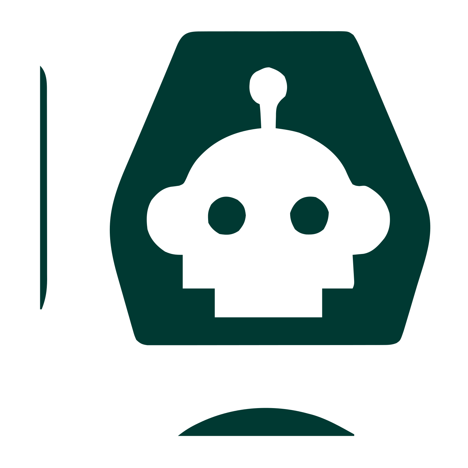 Robot Head Negative Space Logo #003932