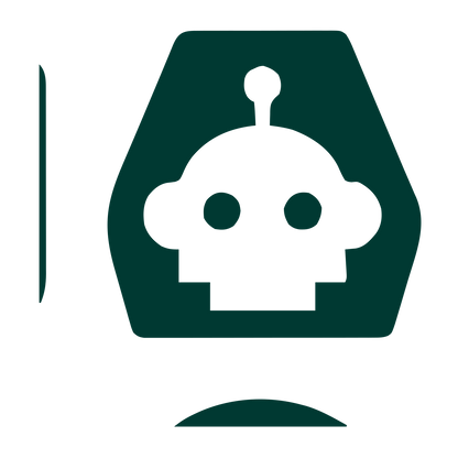Robot Head Negative Space Logo #003932