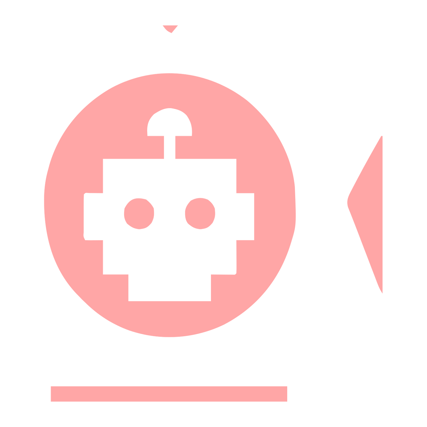 Robot Head Circle Logo #ffa6a6