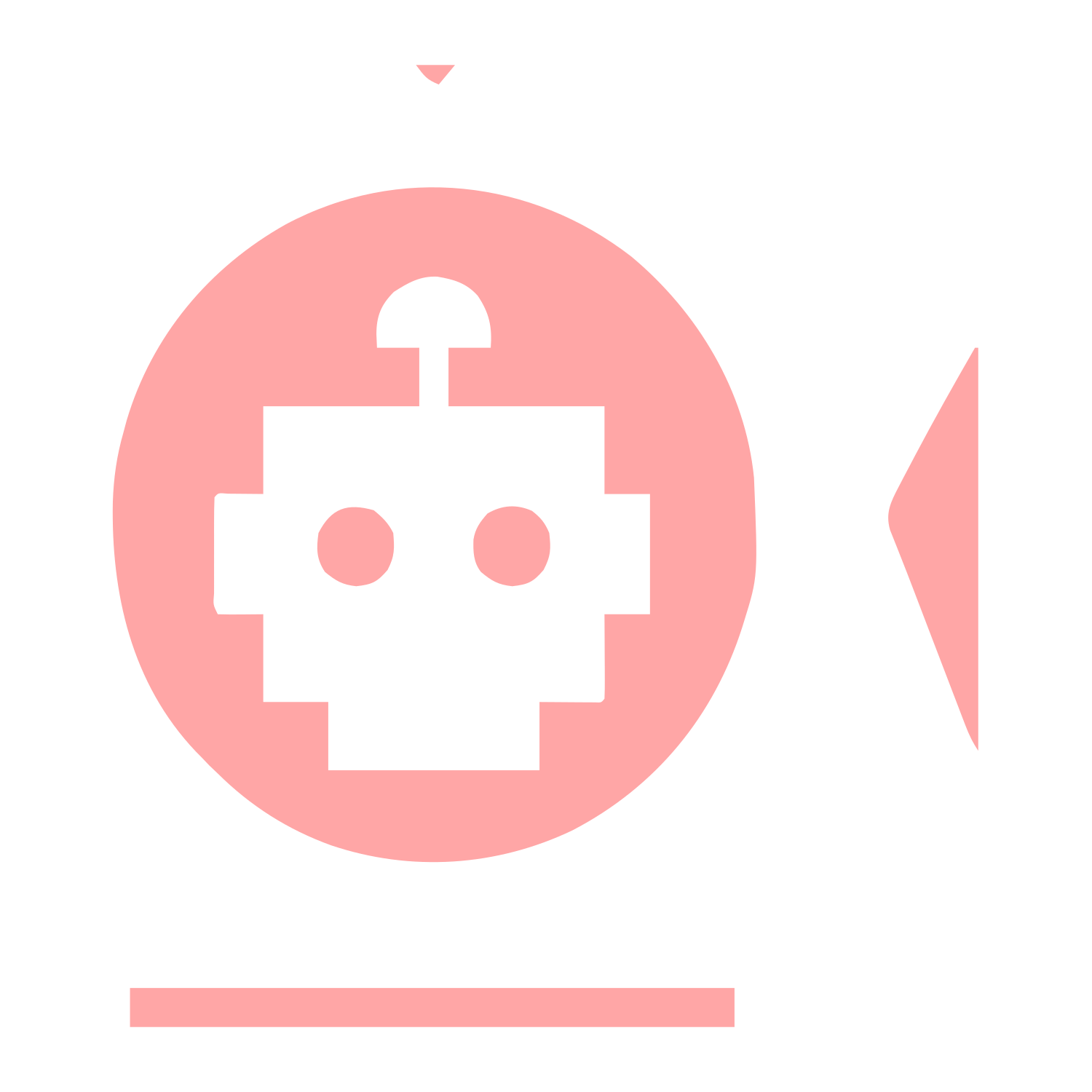 Robot Head Circle Logo #ffa6a6