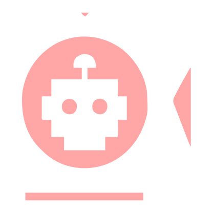 Robot Head Circle Logo #ffa6a6