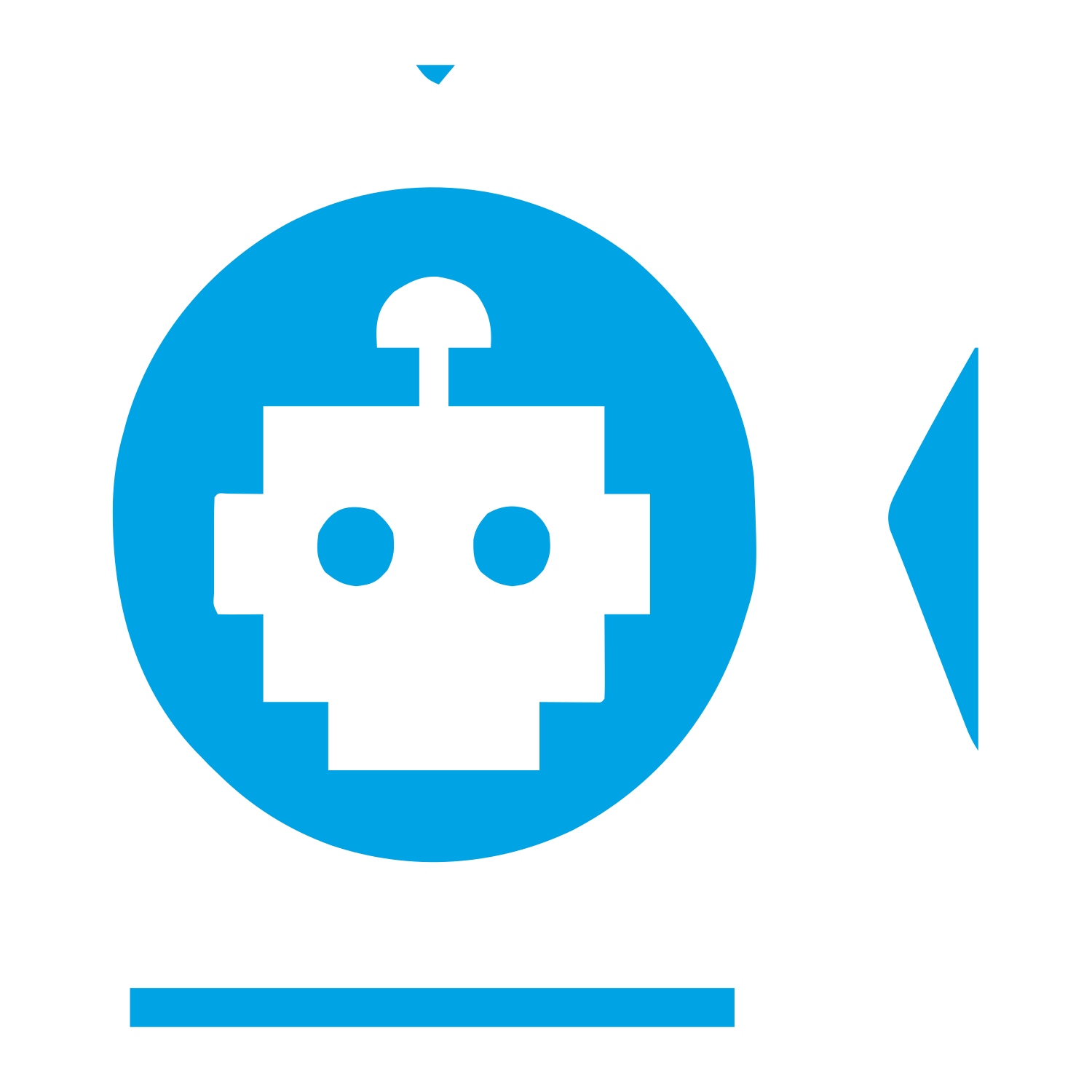 Robot Head Circle Logo #00a3e4