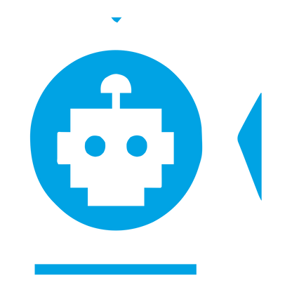 Robot Head Circle Logo #00a3e4