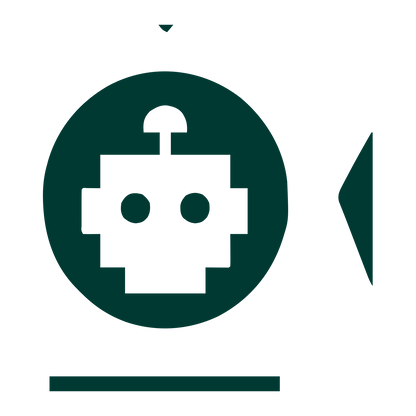 Robot Head Circle Logo #003932