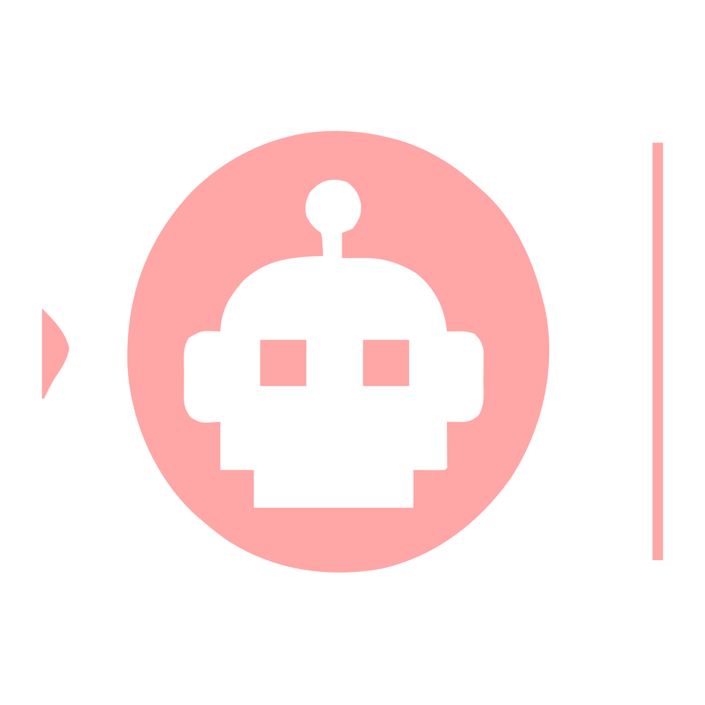Robot Head Circle Logo #ffa6a6