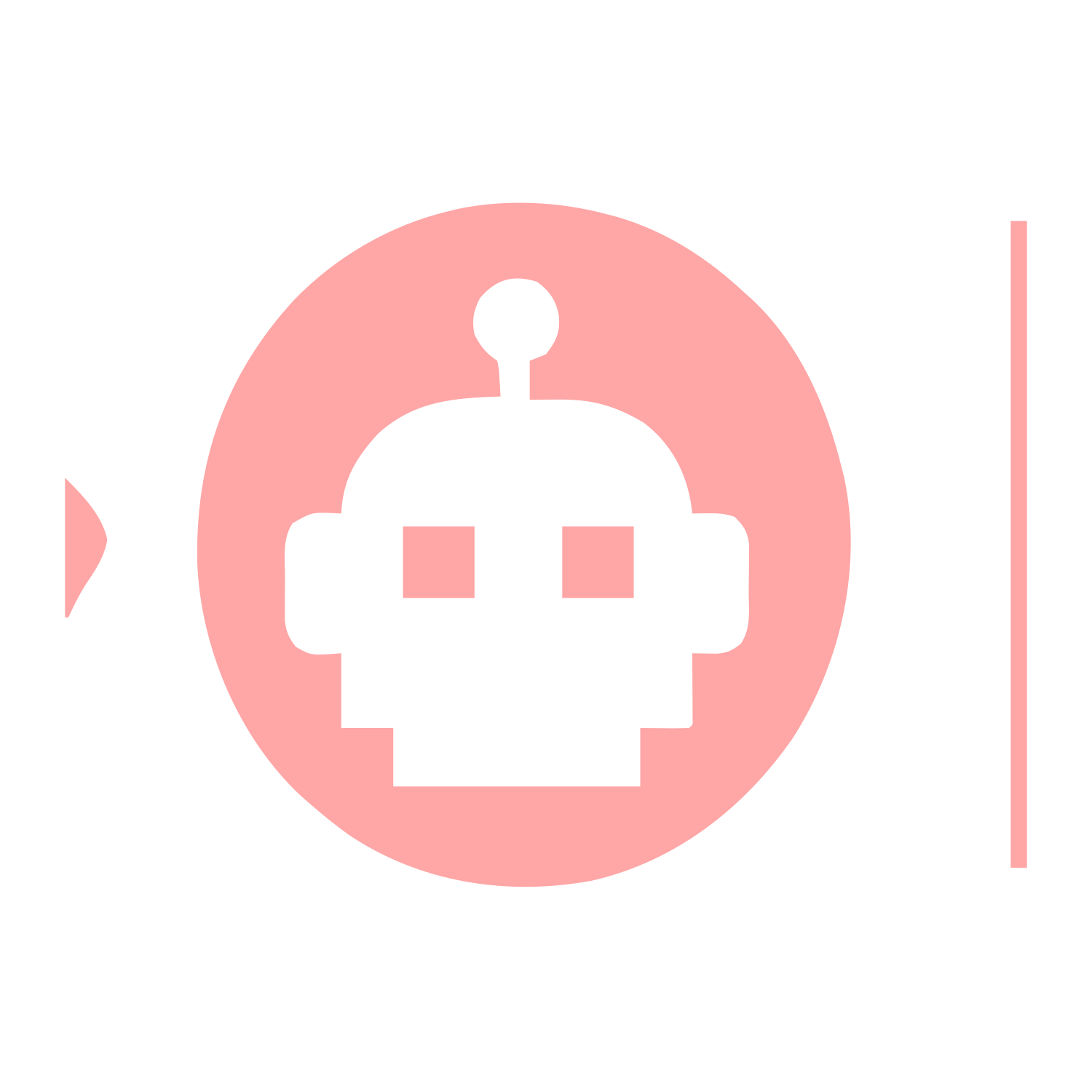 Robot Head Circle Logo #ffa6a6