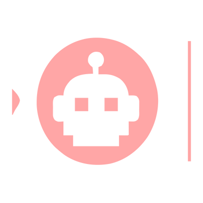 Robot Head Circle Logo #ffa6a6