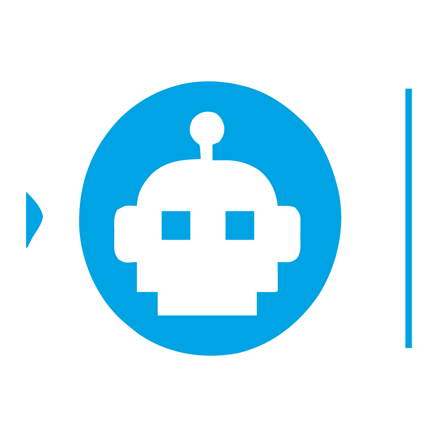 Robot Head Circle Logo #00a3e4
