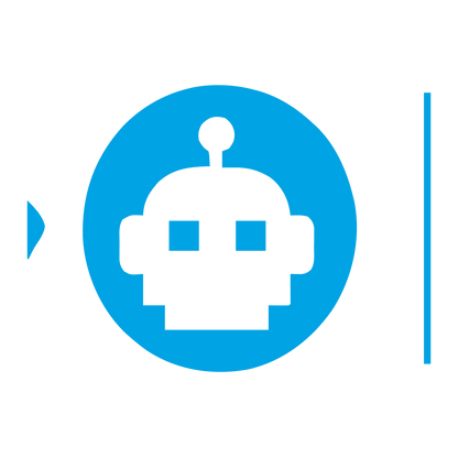 Robot Head Circle Logo #00a3e4