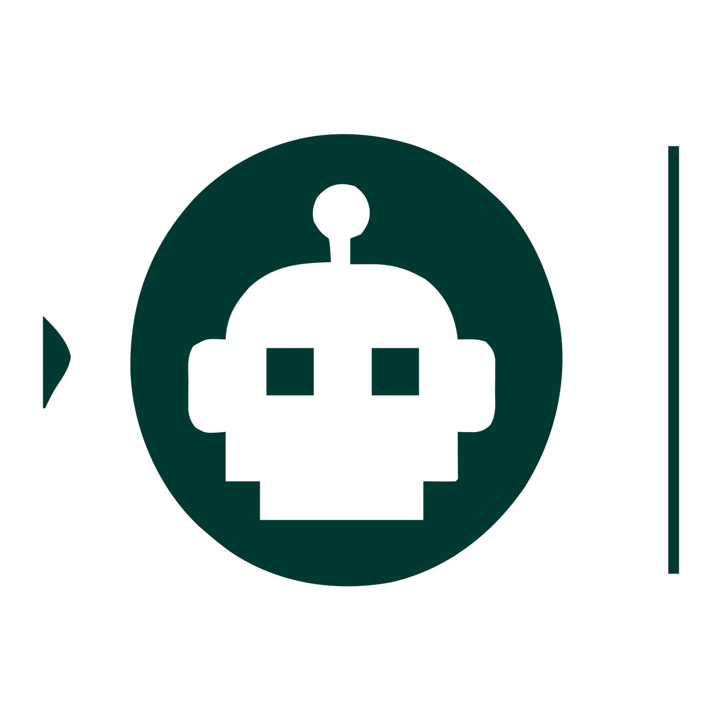 Robot Head Circle Logo #003932