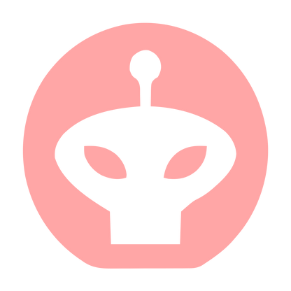 Alien Robot Head Logo #ffa6a6