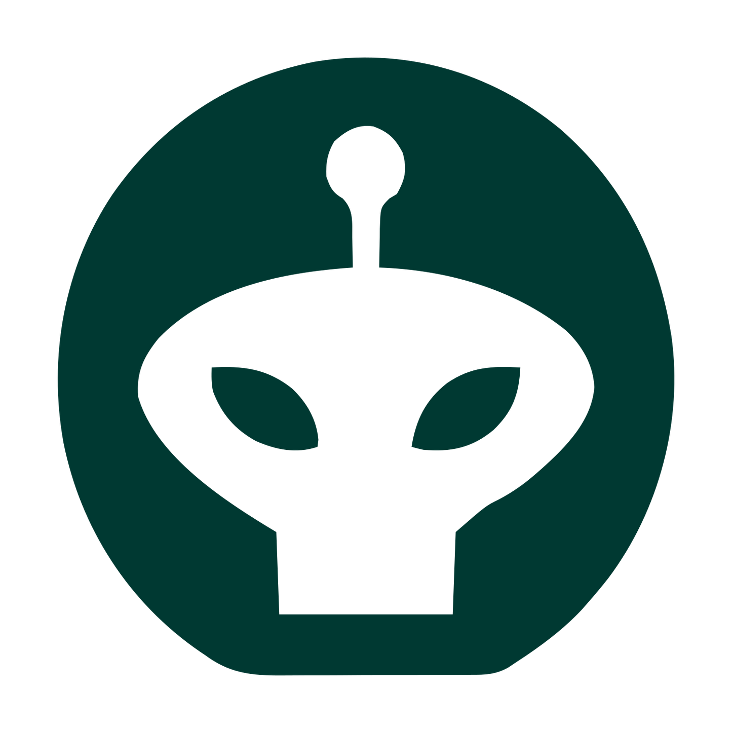 Alien Robot Head Logo #003932