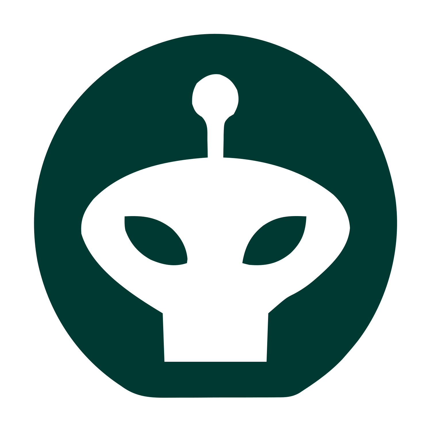 Alien Robot Head Logo #003932