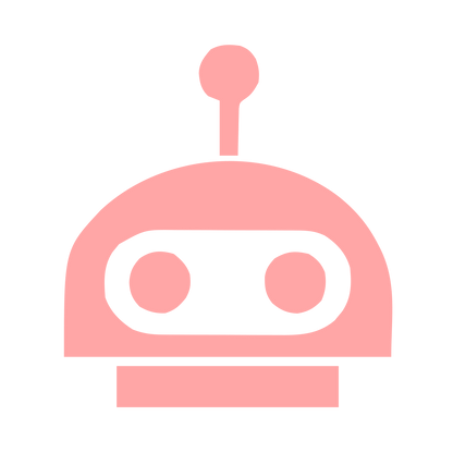 Bold Robot Head Logo #ffa6a6