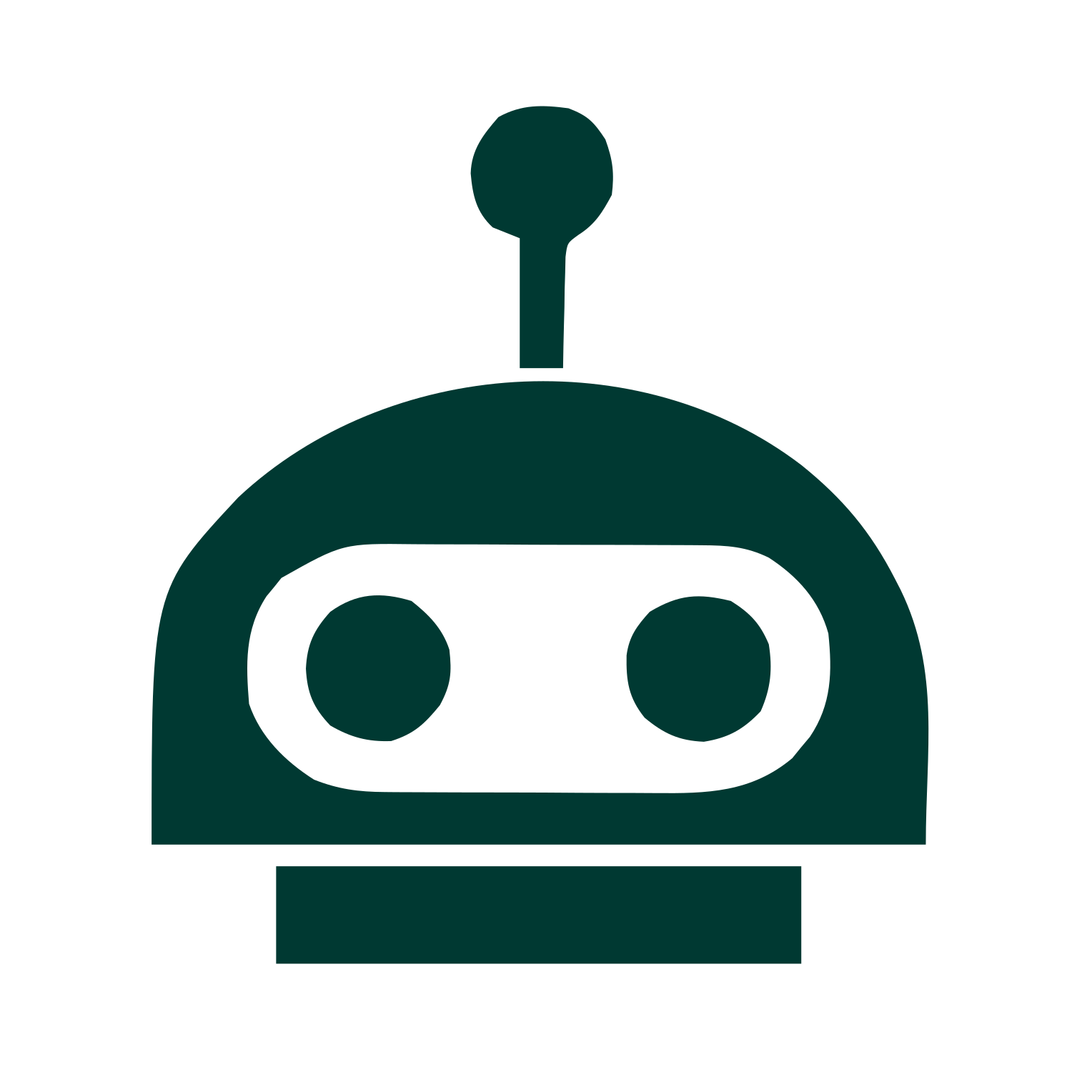 Bold Robot Head Logo #003932