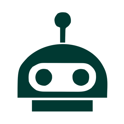 Bold Robot Head Logo #003932