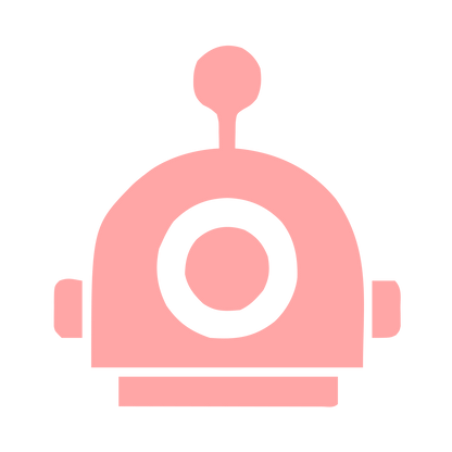 Robot Head Bold Logo #ffa6a6