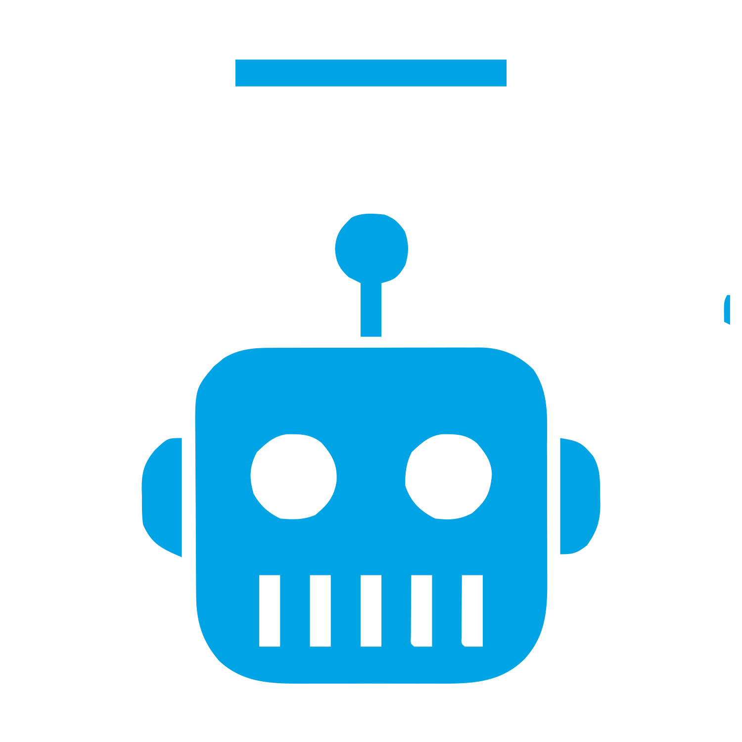 Bold Geometric Robot Head Logo #00a3e4