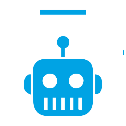 Bold Geometric Robot Head Logo #00a3e4