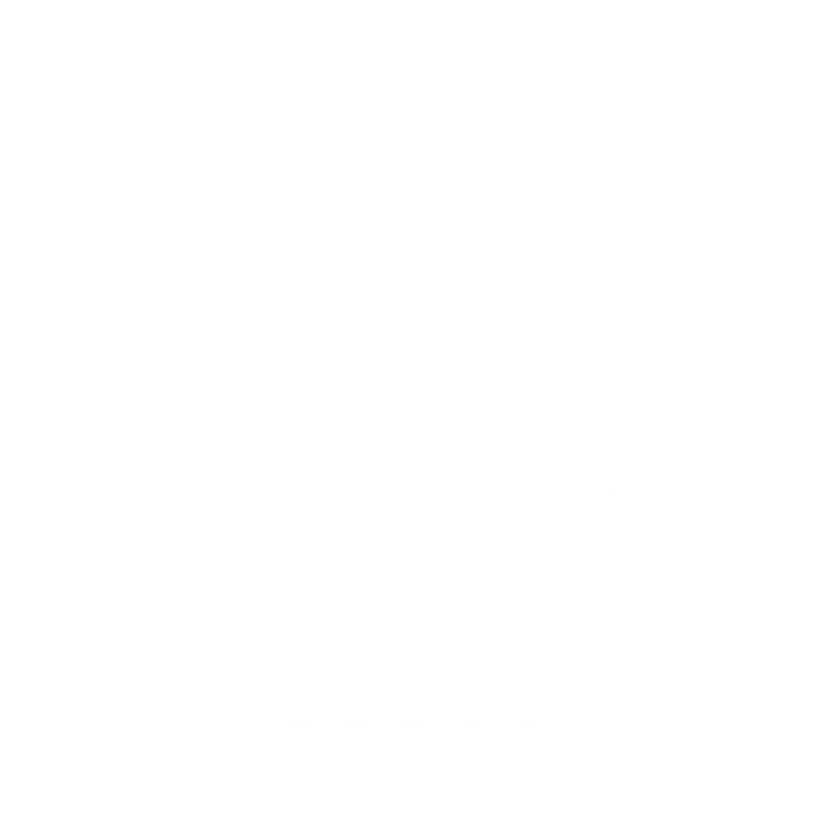 Bold Geometric Robot Head Logo #ffffff