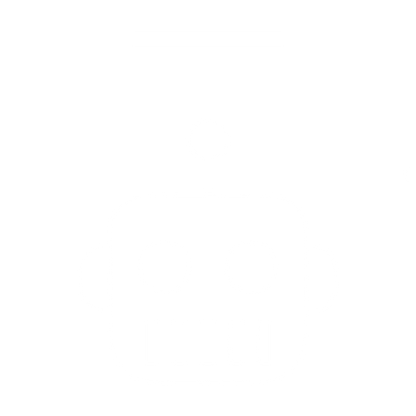 Bold Geometric Robot Head Logo #ffffff