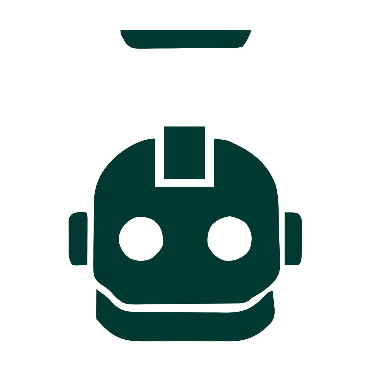 Bold Geometric Robot Head Logo #003932