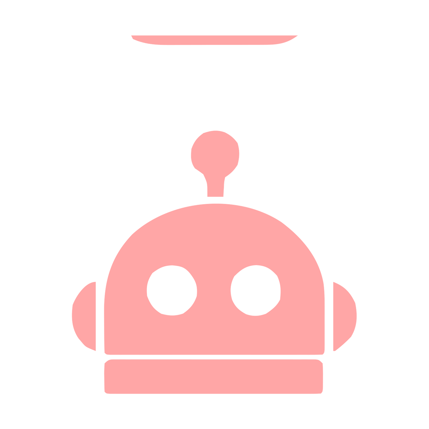 Bold Robot Head Logo #ffa6a6