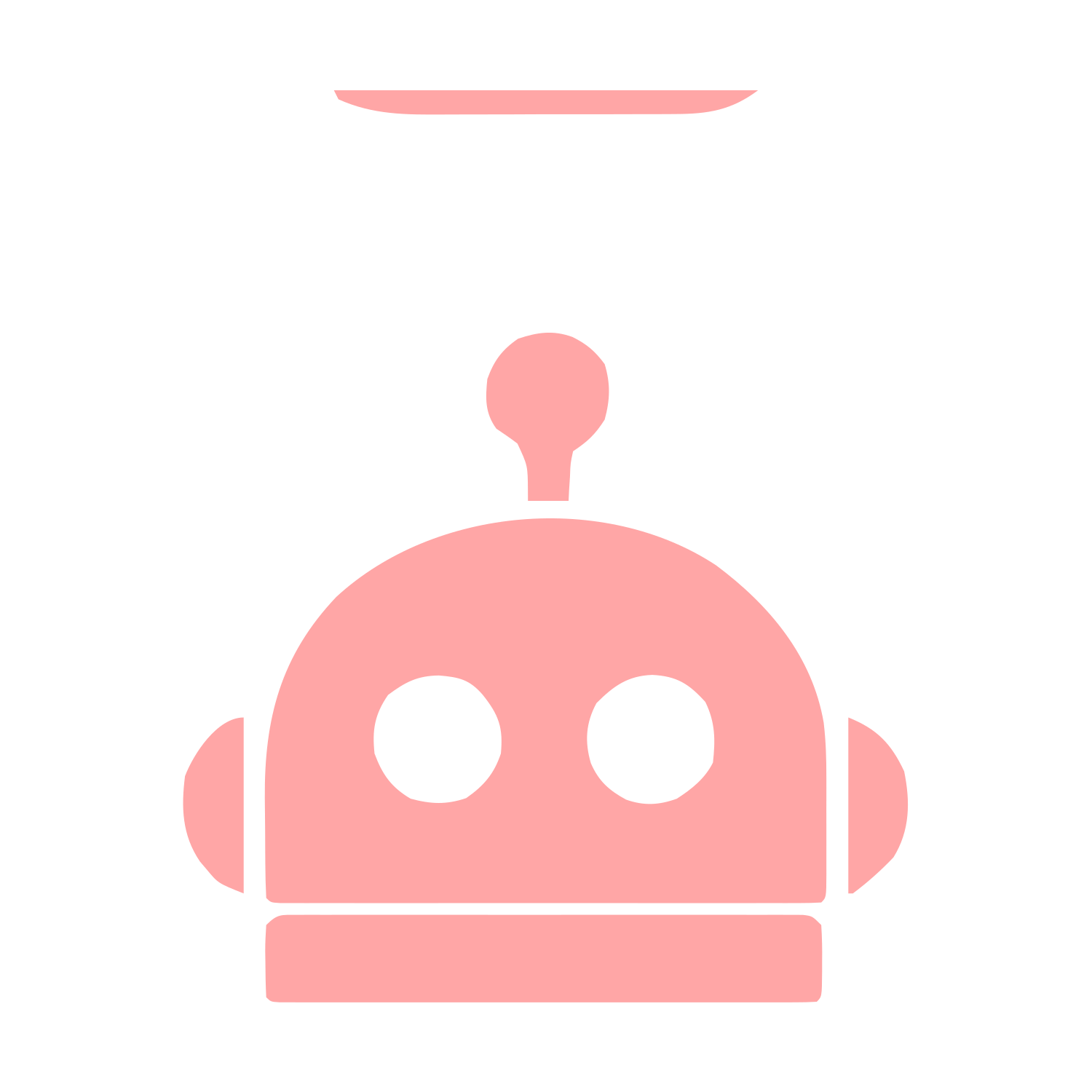 Bold Robot Head Logo #ffa6a6