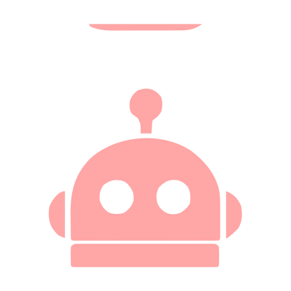 Bold Robot Head Logo #ffa6a6