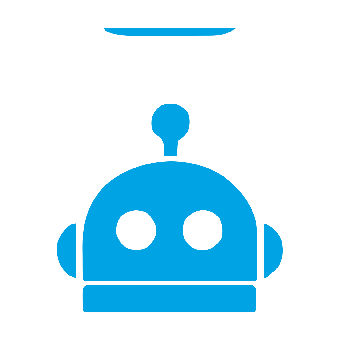 Bold Robot Head Logo #00a3e4