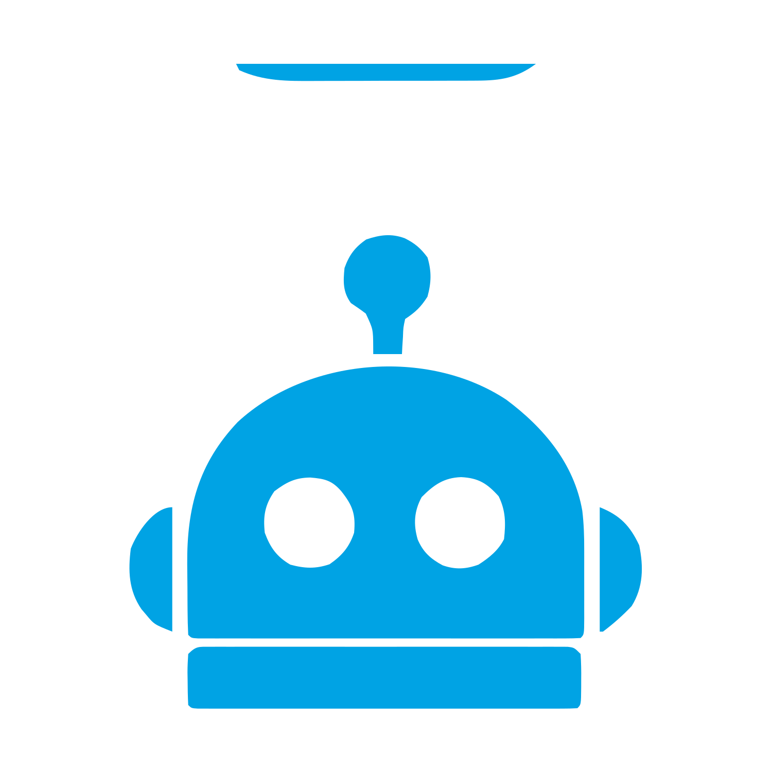 Bold Robot Head Logo #00a3e4