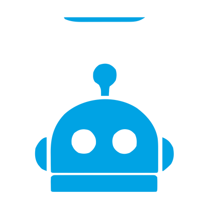 Bold Robot Head Logo #00a3e4