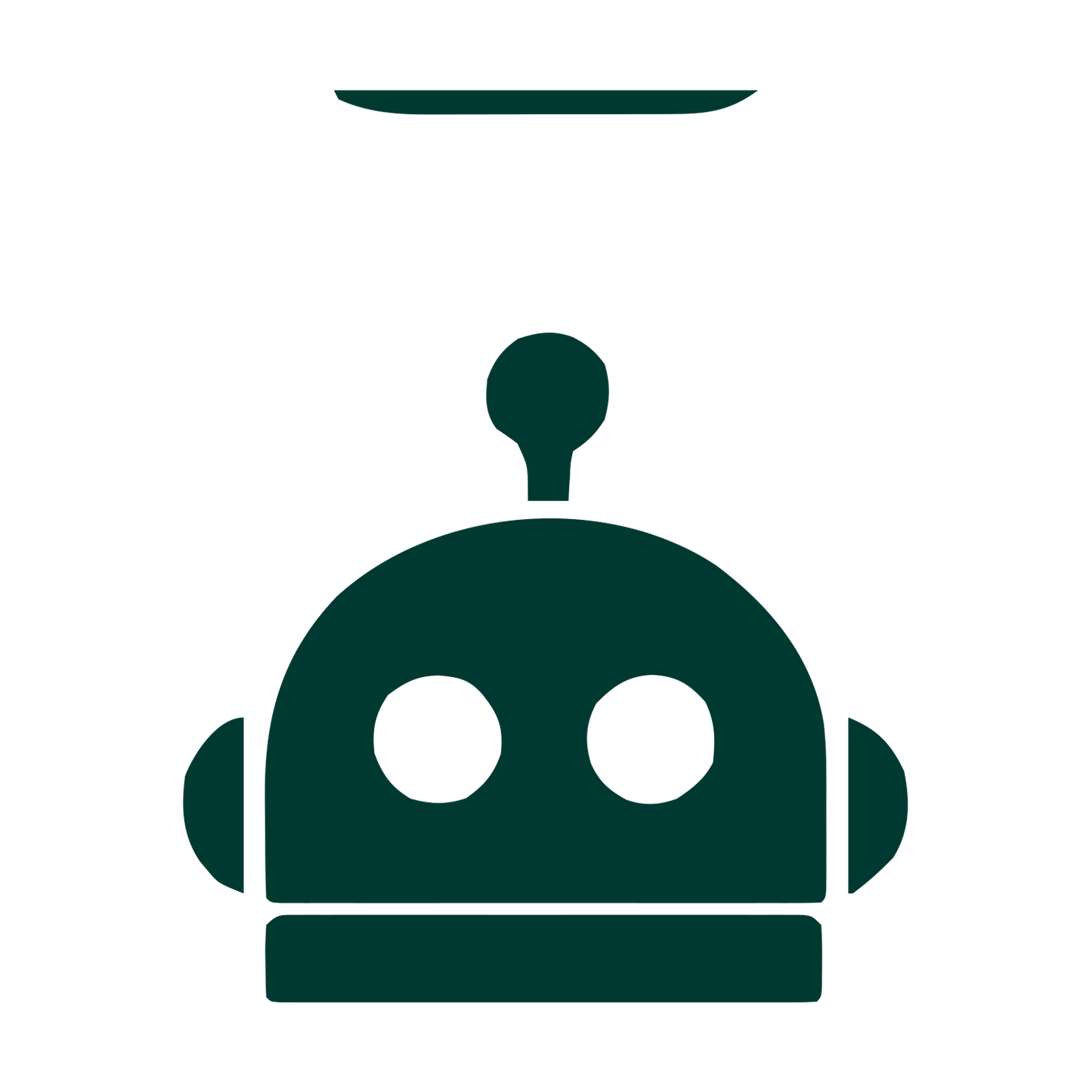 Bold Robot Head Logo #003932