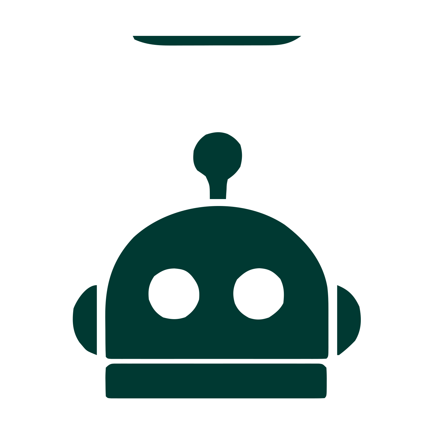 Bold Robot Head Logo #003932